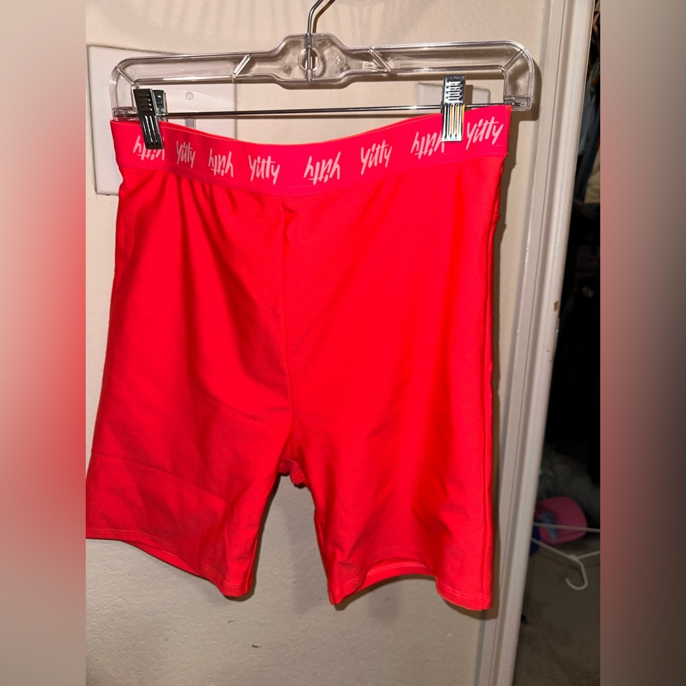 Yitty Spanx High Waisted Biker Shorts Size XL Neon Pink
